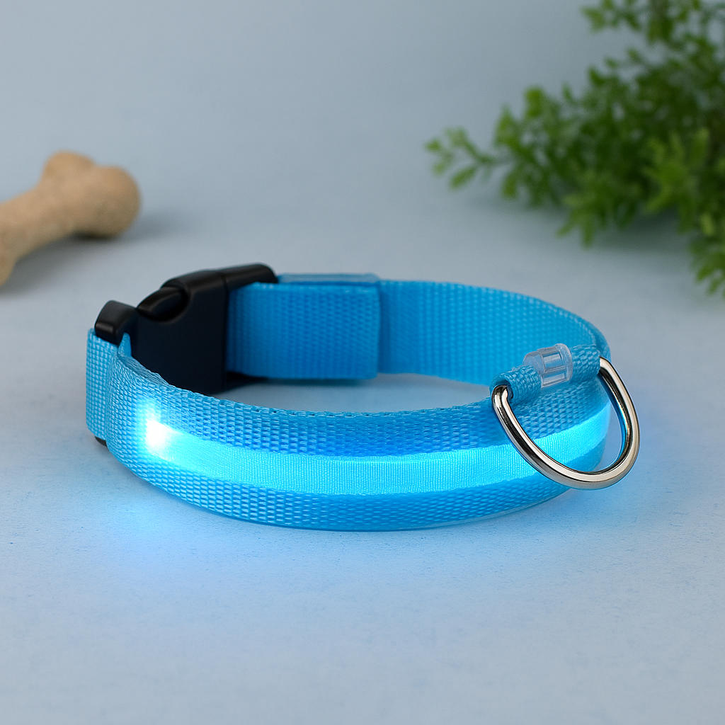 LED Dog Safety Collar – Night Glow